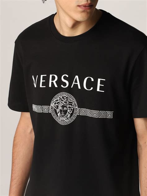 versace t shirt mens black|authentic Versace shirts.